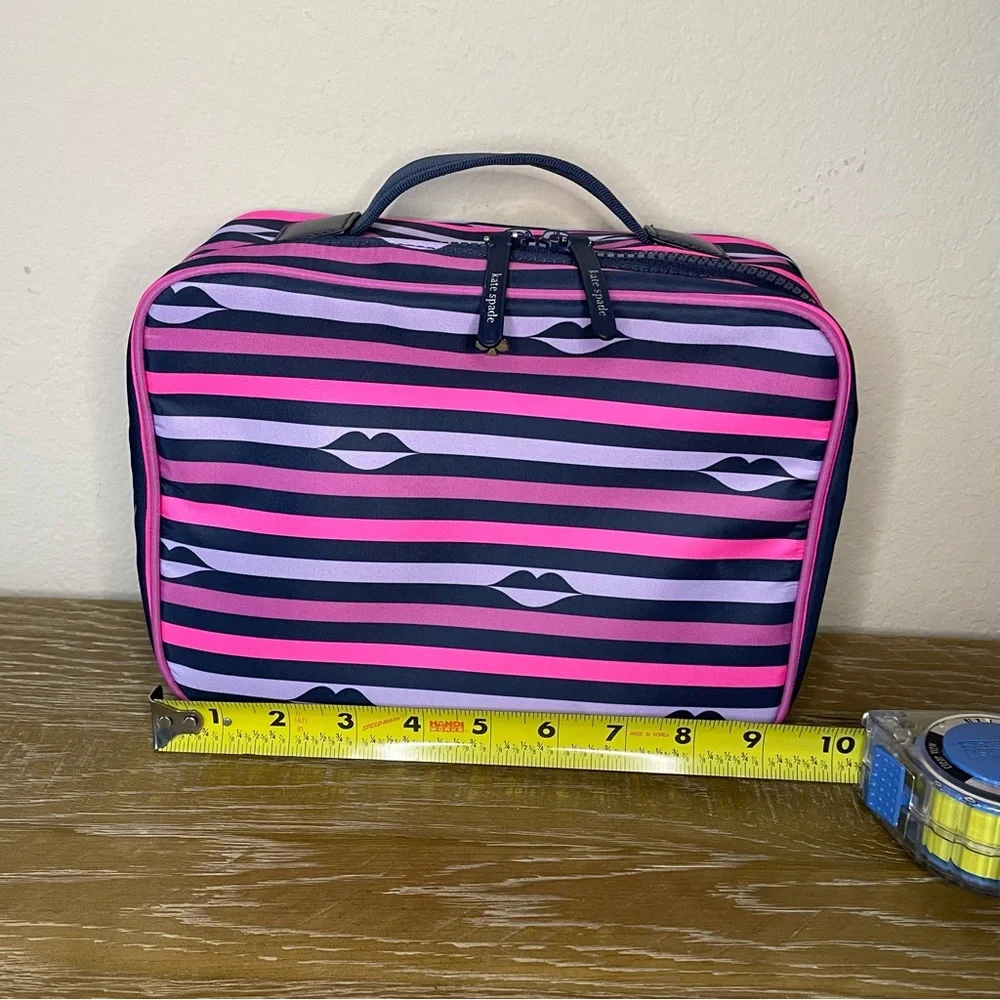 Kate Spade Jae Nylon Lip Print Travel Cosmetic Bag